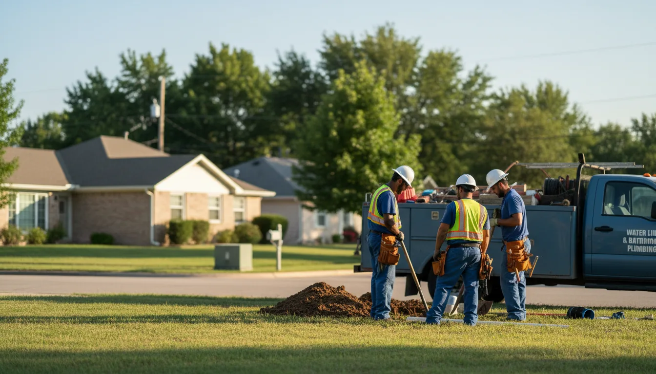Residential water line and bathroom plumbing service in Hamshire, TX